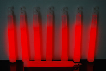 6 inch 15mm Red Premium Safety Glow Sticks- Single Packs